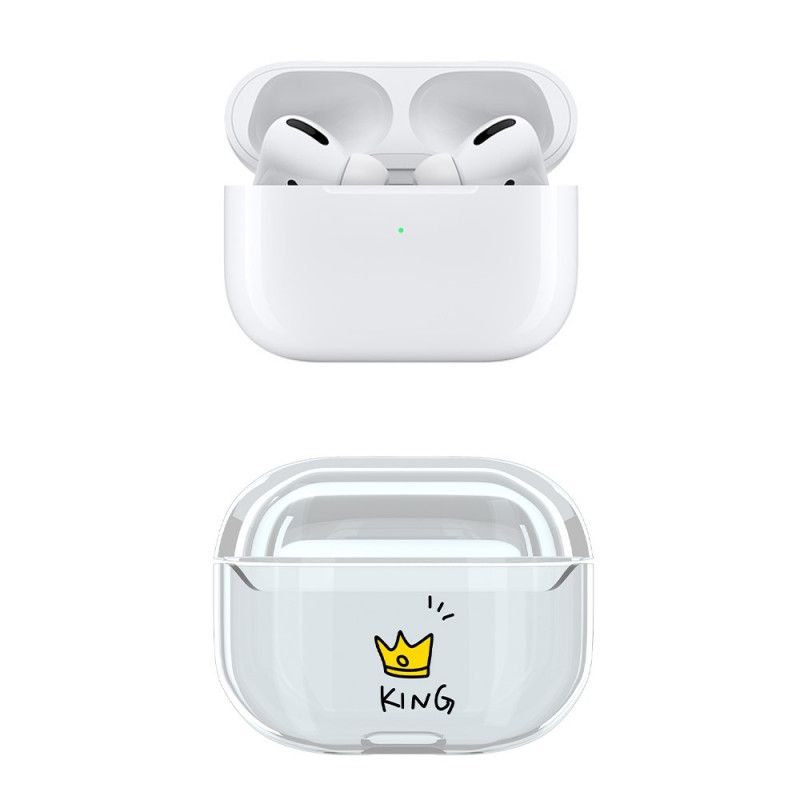 Etui AirPods Pro Szary Biały Królowa I Król