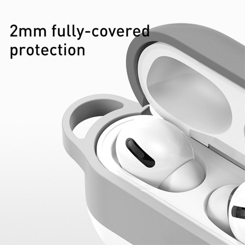 Etui AirPods Pro Szary Styl Chmurka Z Karabińczykiem Baseus Etui Ochronne