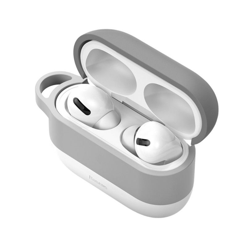 Etui AirPods Pro Szary Styl Chmurka Z Karabińczykiem Baseus Etui Ochronne