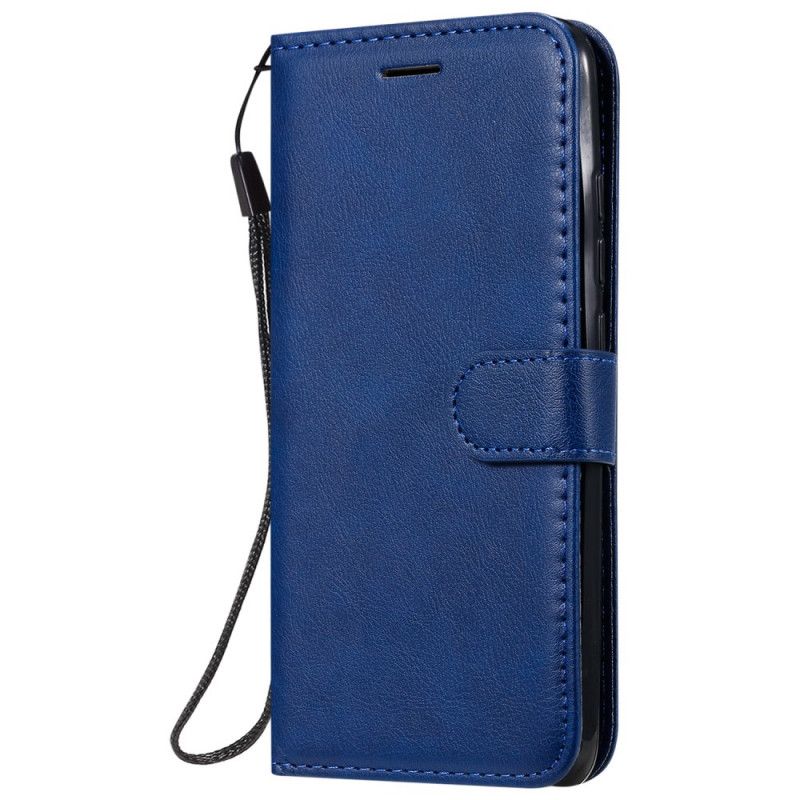 Etui Folio Xiaomi Redmi 8 Czerwony Czarny Efekt Czystej Skóry Z Paskiem