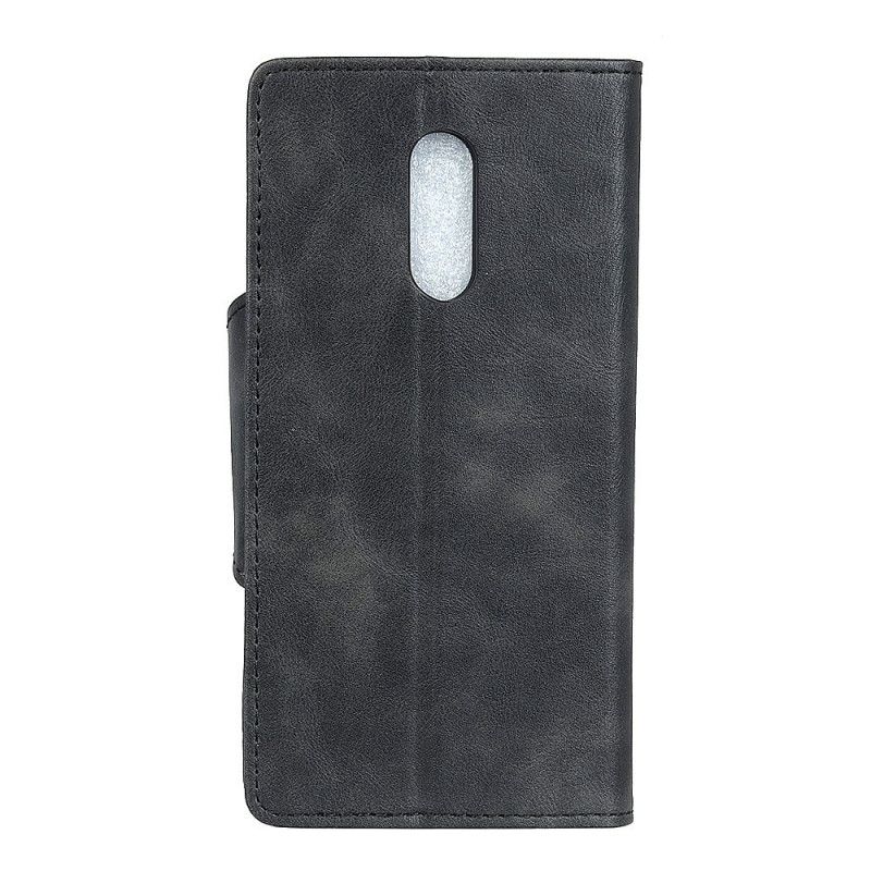 Etui Folio Xiaomi Redmi 8 Czerwony Czarny Ozdobny Guzik Z Imitacji Skóry Etui Ochronne