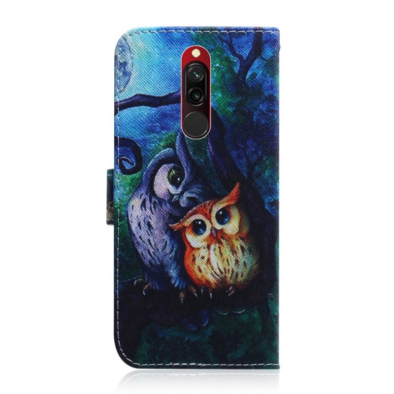 Etui Folio Xiaomi Redmi 8 Malowanie Sowy