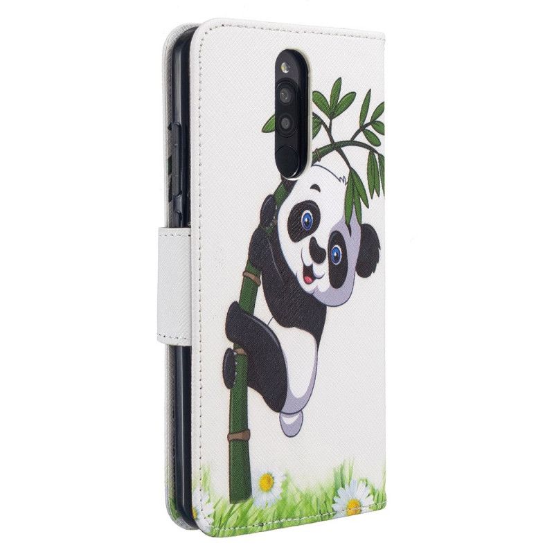 Etui Folio Xiaomi Redmi 8 Panda Na Bambusie