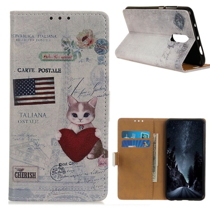 Etui Folio Xiaomi Redmi 8 Podróżujący Cat Etui Ochronne