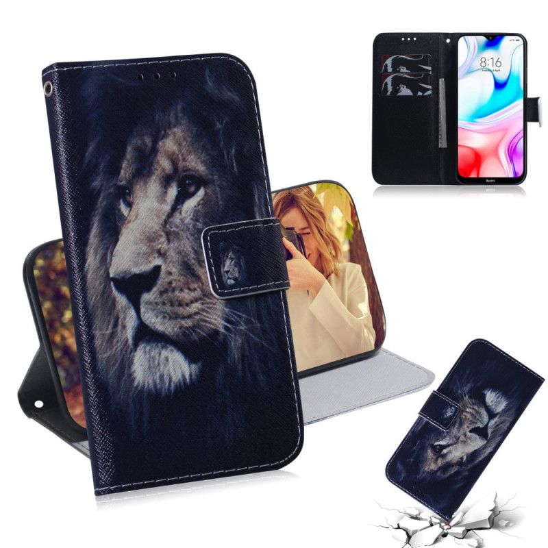 Etui Folio Xiaomi Redmi 8 Śniący Lew