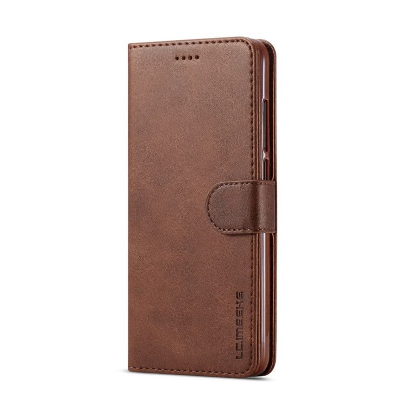 Etui Folio Xiaomi Redmi 8 Szary Czarny Lc.Imeeke Efekt Skóry Etui Ochronne