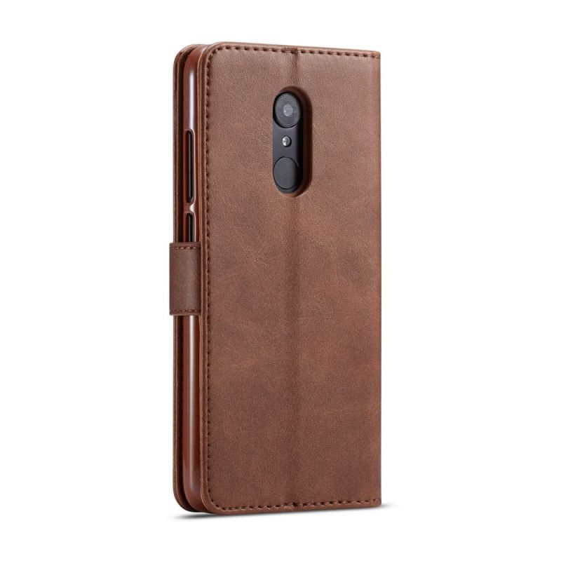 Etui Folio Xiaomi Redmi 8 Szary Czarny Lc.Imeeke Efekt Skóry Etui Ochronne