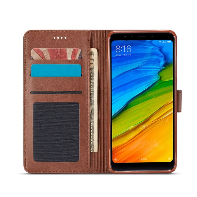 Etui Folio Xiaomi Redmi 8 Szary Czarny Lc.Imeeke Efekt Skóry Etui Ochronne