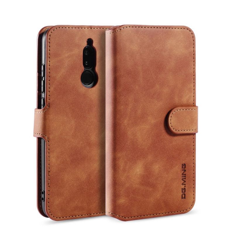 Etui Folio Xiaomi Redmi 8 Szary Czarny Retro Dg.Ming Etui Ochronne