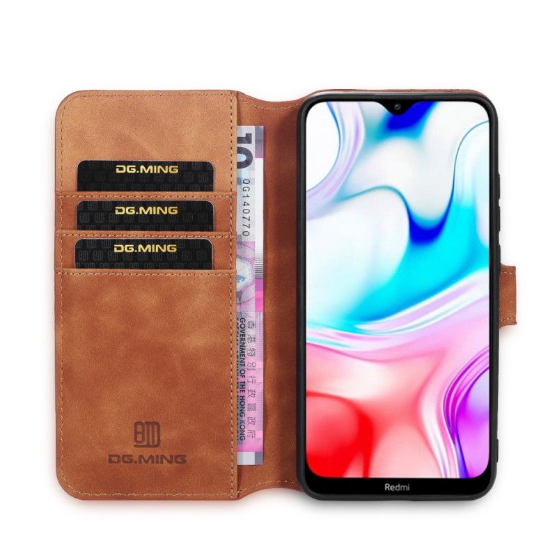 Etui Folio Xiaomi Redmi 8 Szary Czarny Retro Dg.Ming Etui Ochronne