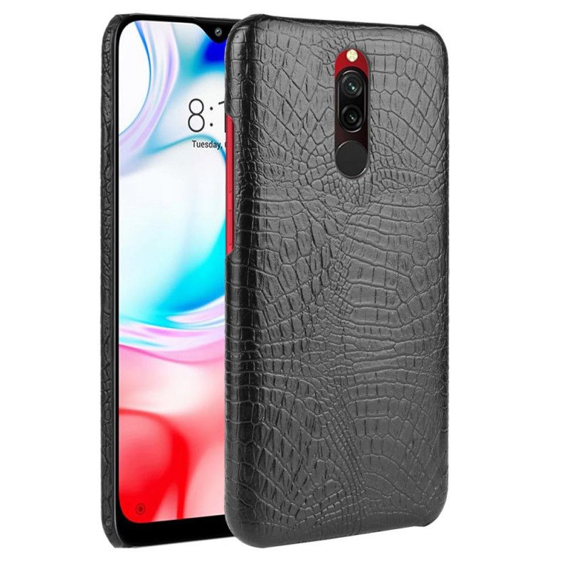 Etui Xiaomi Redmi 8 Biały Czarny Styl Skóry Krokodyla