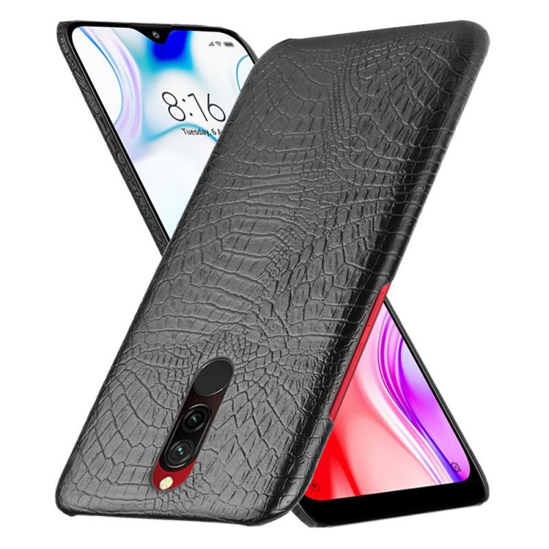 Etui Xiaomi Redmi 8 Biały Czarny Styl Skóry Krokodyla