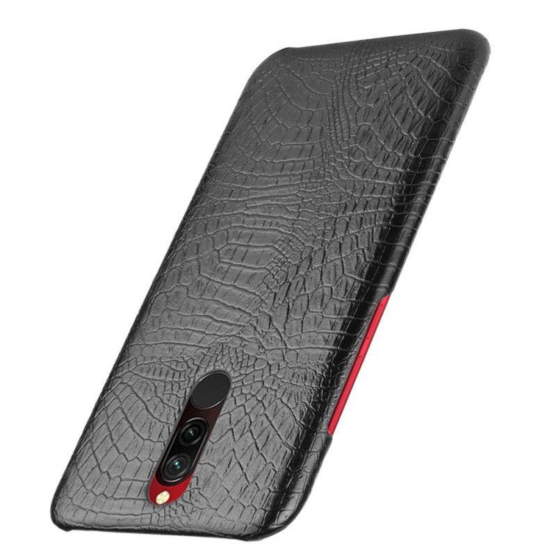 Etui Xiaomi Redmi 8 Biały Czarny Styl Skóry Krokodyla