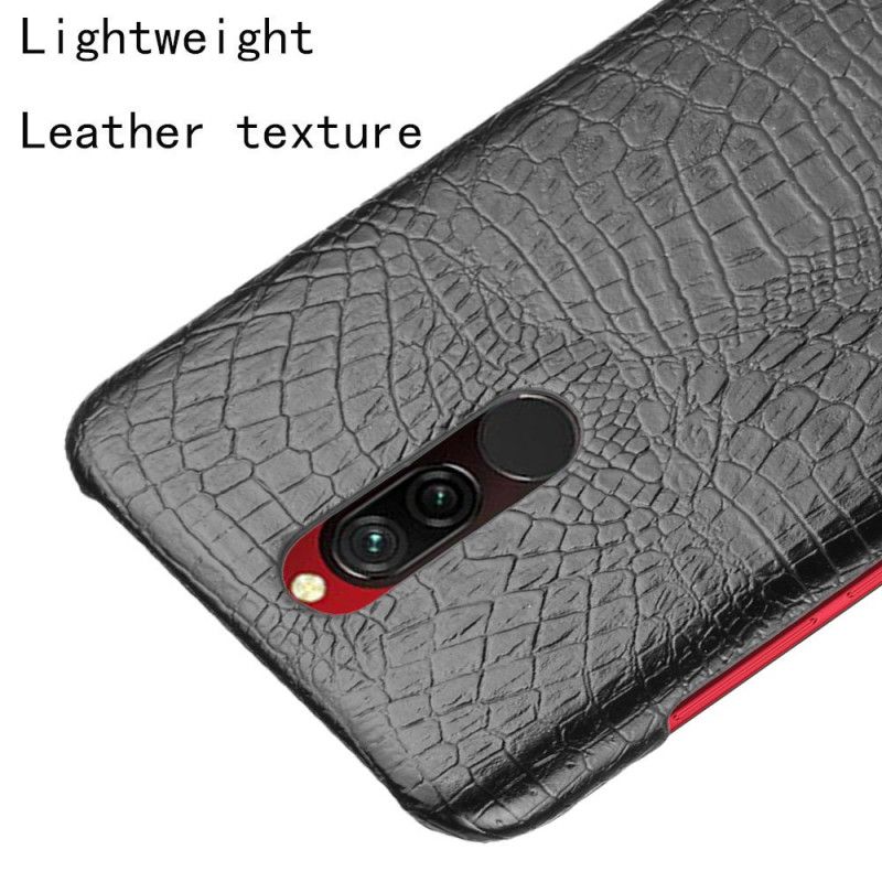 Etui Xiaomi Redmi 8 Biały Czarny Styl Skóry Krokodyla