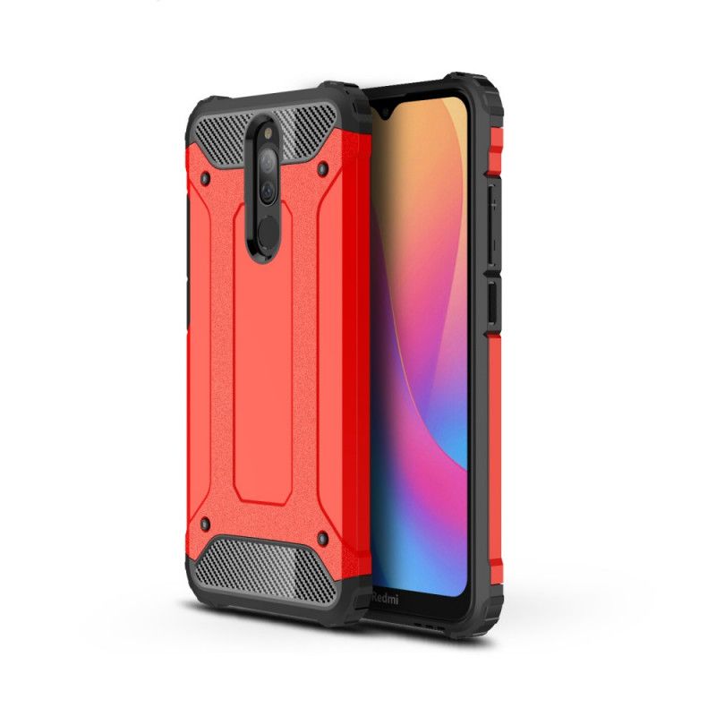 Etui Xiaomi Redmi 8 Czerwony Czarny Ocalały Etui Ochronne