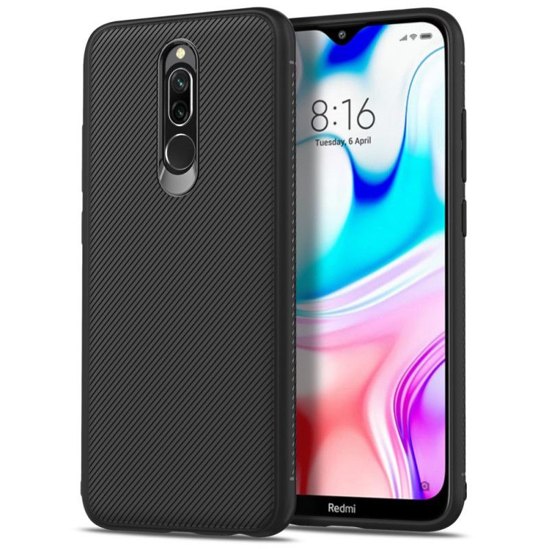 Etui Xiaomi Redmi 8 Granatowy Czarny Skośny Serial Jazzowy