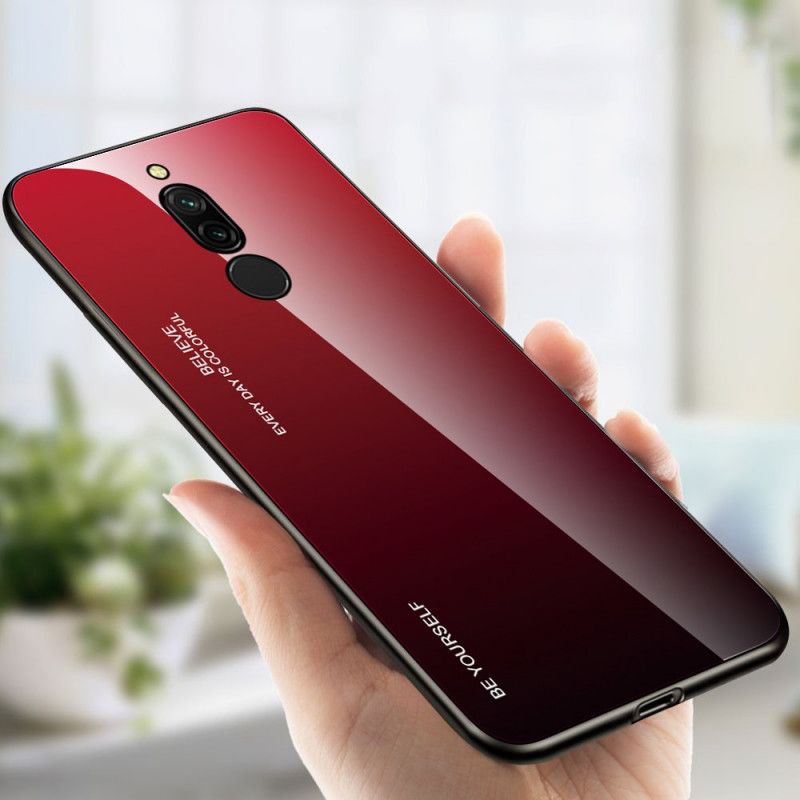 Etui Xiaomi Redmi 8 Granatowy Czerwony Bądź Sobą Ze Szkła Hartowanego