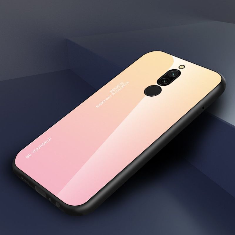 Etui Xiaomi Redmi 8 Granatowy Czerwony Bądź Sobą Ze Szkła Hartowanego