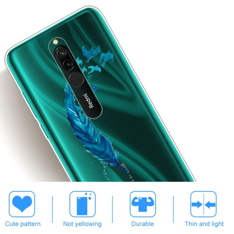 Etui Xiaomi Redmi 8 Piękne Niebieskie Pióro