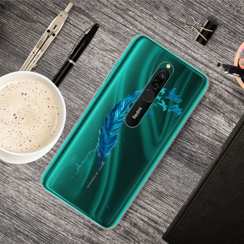 Etui Xiaomi Redmi 8 Piękne Niebieskie Pióro