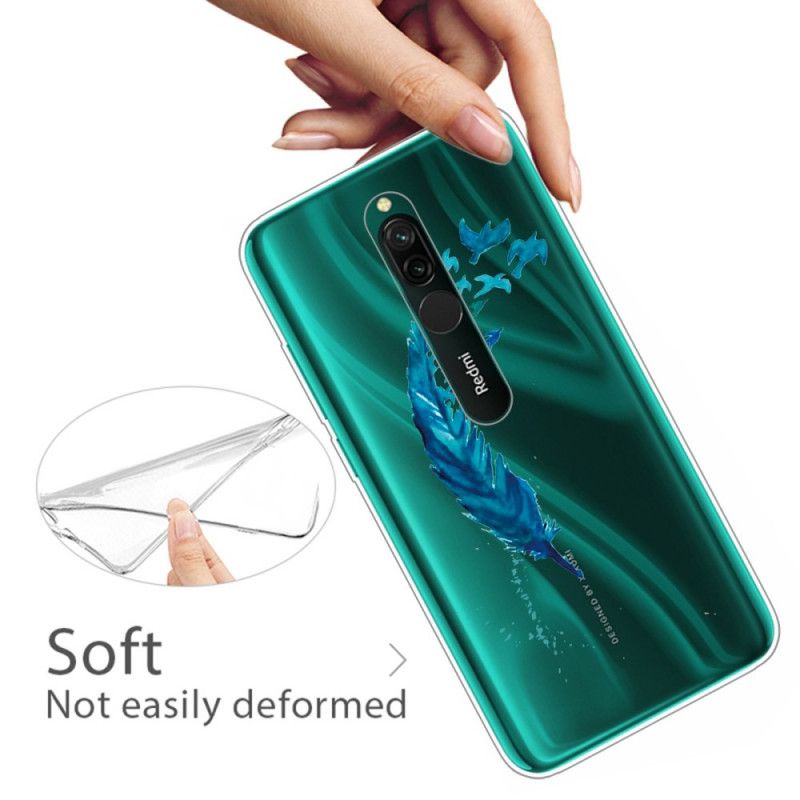 Etui Xiaomi Redmi 8 Piękne Niebieskie Pióro