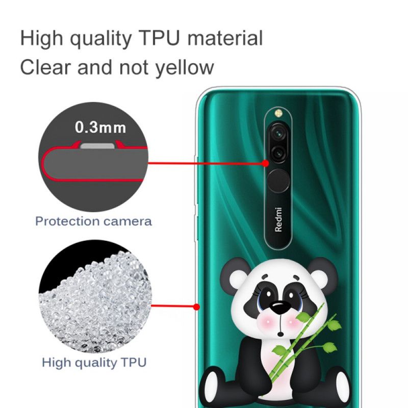 Etui Xiaomi Redmi 8 Przezroczysta Smutna Panda Etui Ochronne