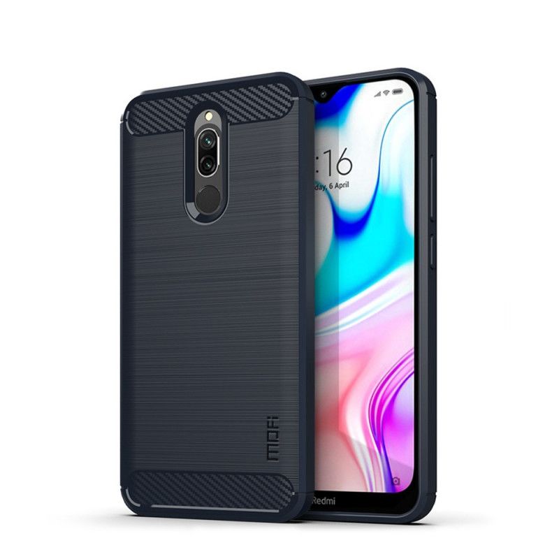 Etui Xiaomi Redmi 8 Szary Czarny Mofi Szczotkowane Włókno Węglowe