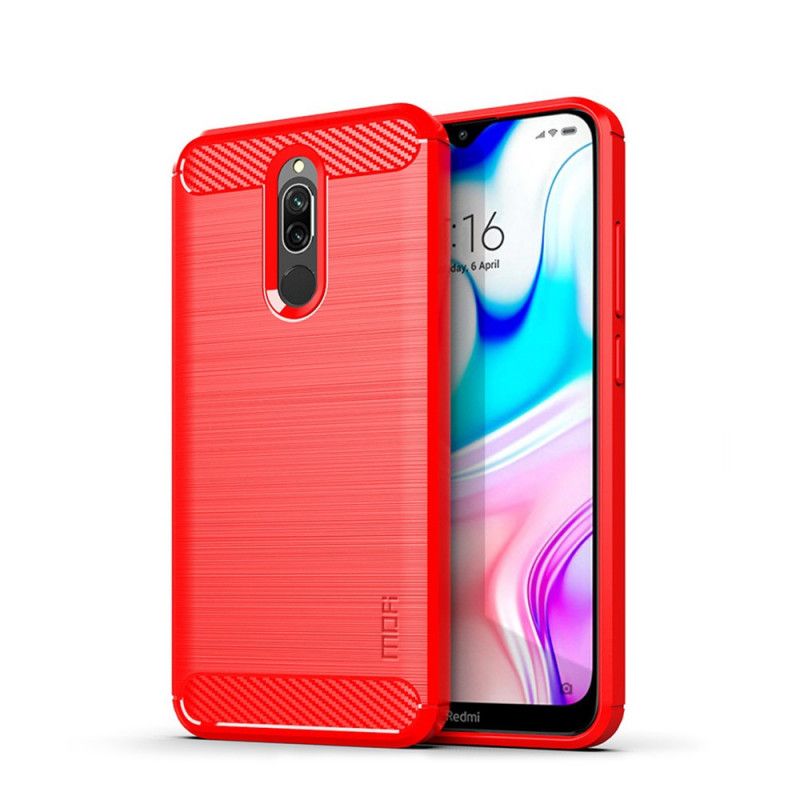 Etui Xiaomi Redmi 8 Szary Czarny Mofi Szczotkowane Włókno Węglowe