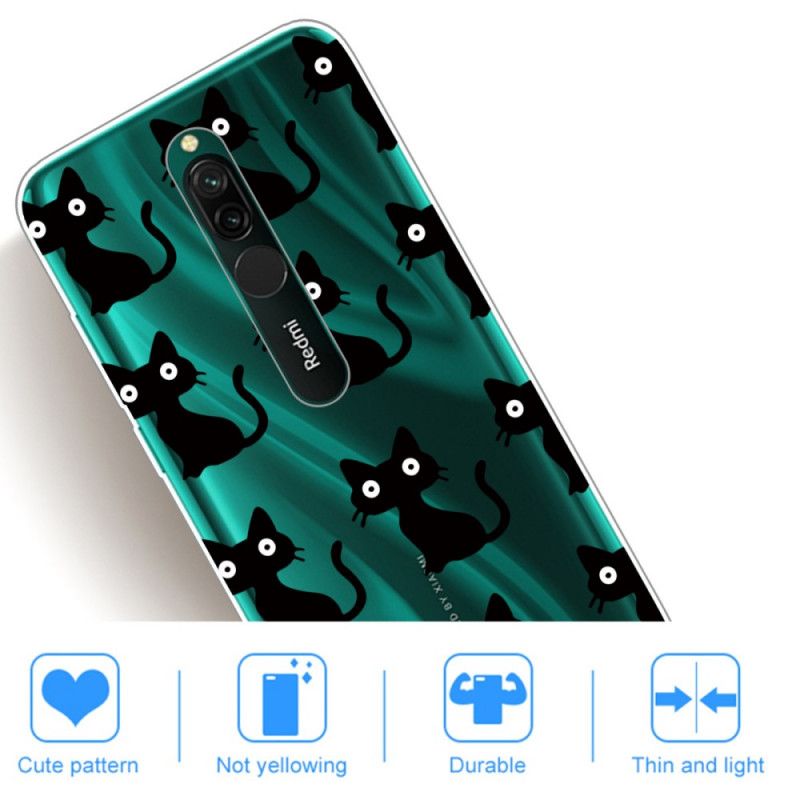 Etui Xiaomi Redmi 8 Wiele Czarnych Kotów