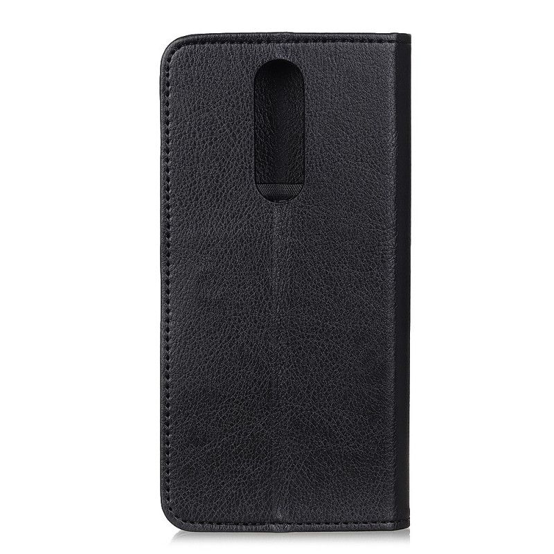 Flip Kotelot Xiaomi Redmi 8 Czerwony Czarny Dwoina Z Liczi Etui Ochronne