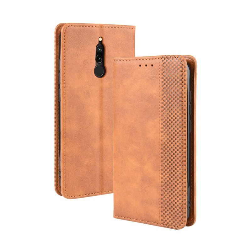 Flip Kotelot Xiaomi Redmi 8 Czerwony Czarny Stylizowany Efekt Skóry W Stylu Vintage Etui Ochronne