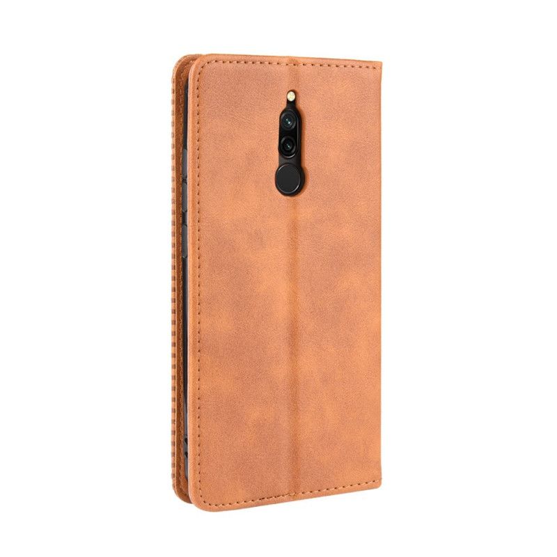 Flip Kotelot Xiaomi Redmi 8 Czerwony Czarny Stylizowany Efekt Skóry W Stylu Vintage Etui Ochronne