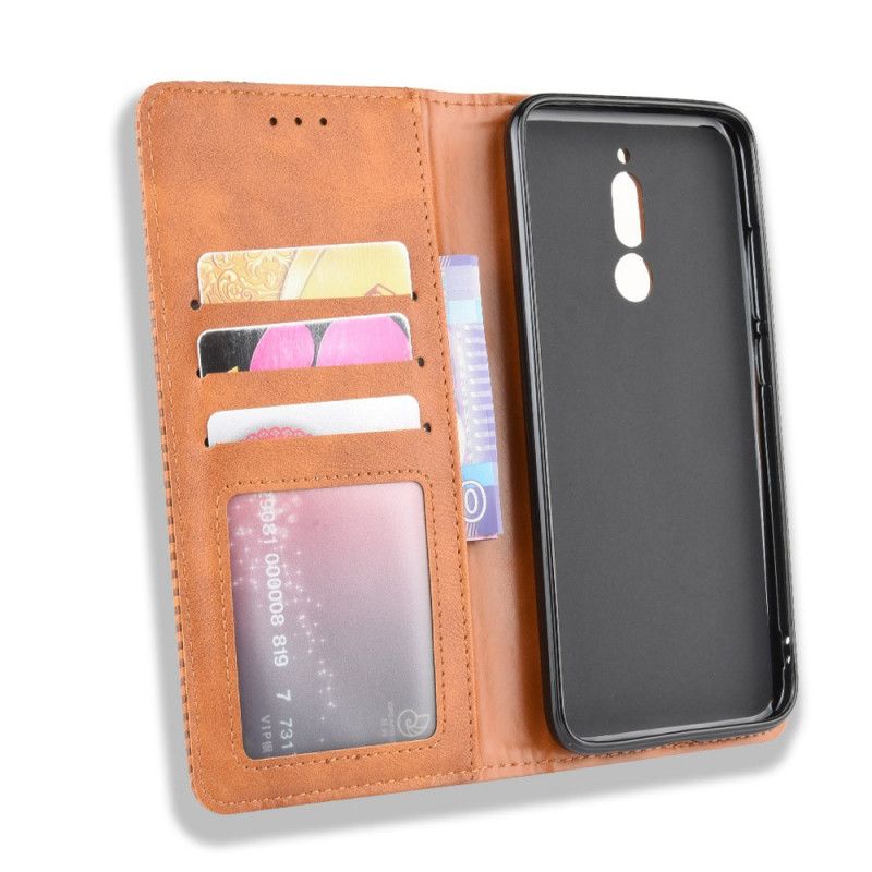 Flip Kotelot Xiaomi Redmi 8 Czerwony Czarny Stylizowany Efekt Skóry W Stylu Vintage Etui Ochronne