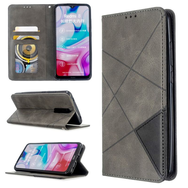 Flip Kotelot Xiaomi Redmi 8 Szary Czarny Etui na Telefon Styl Artysty