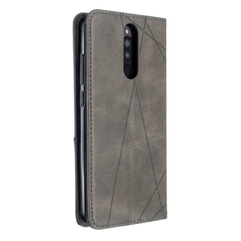 Flip Kotelot Xiaomi Redmi 8 Szary Czarny Etui na Telefon Styl Artysty