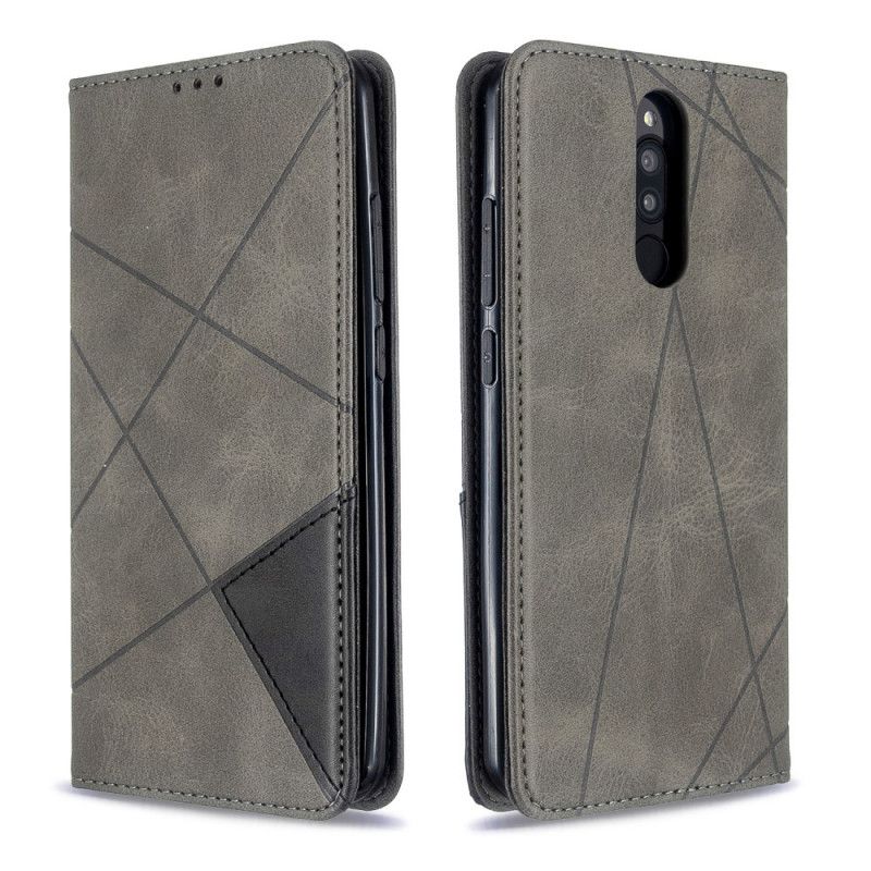 Flip Kotelot Xiaomi Redmi 8 Szary Czarny Etui na Telefon Styl Artysty