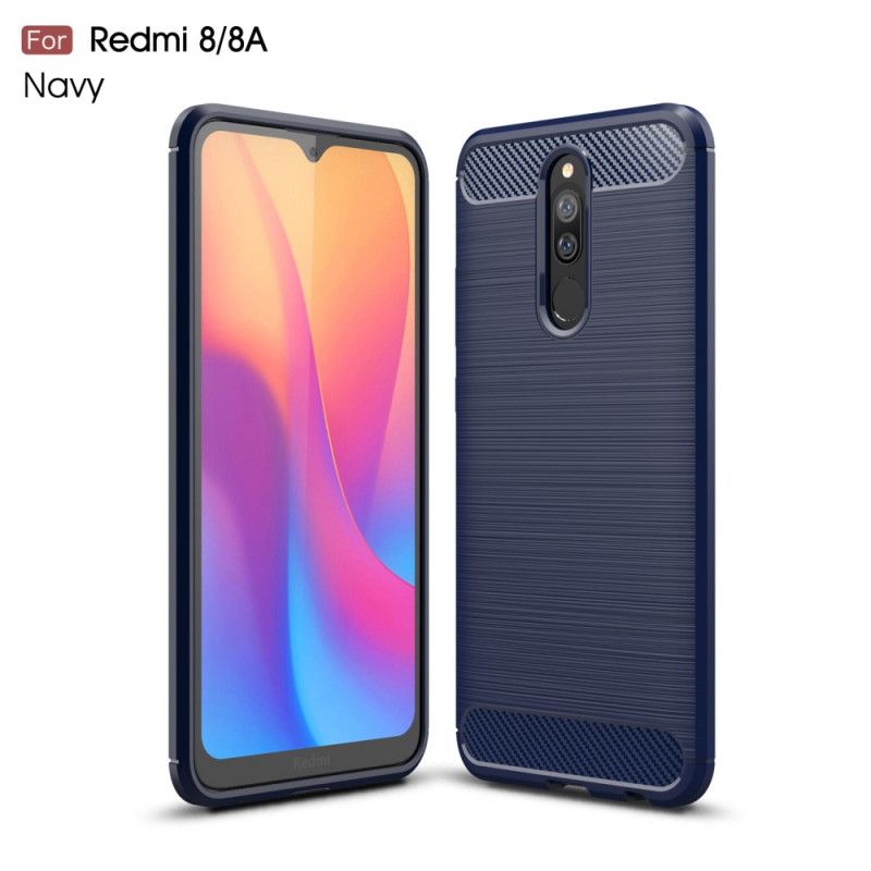 Futerały Xiaomi Redmi 8 Czerwony Czarny Szczotkowane Włókno Węglowe