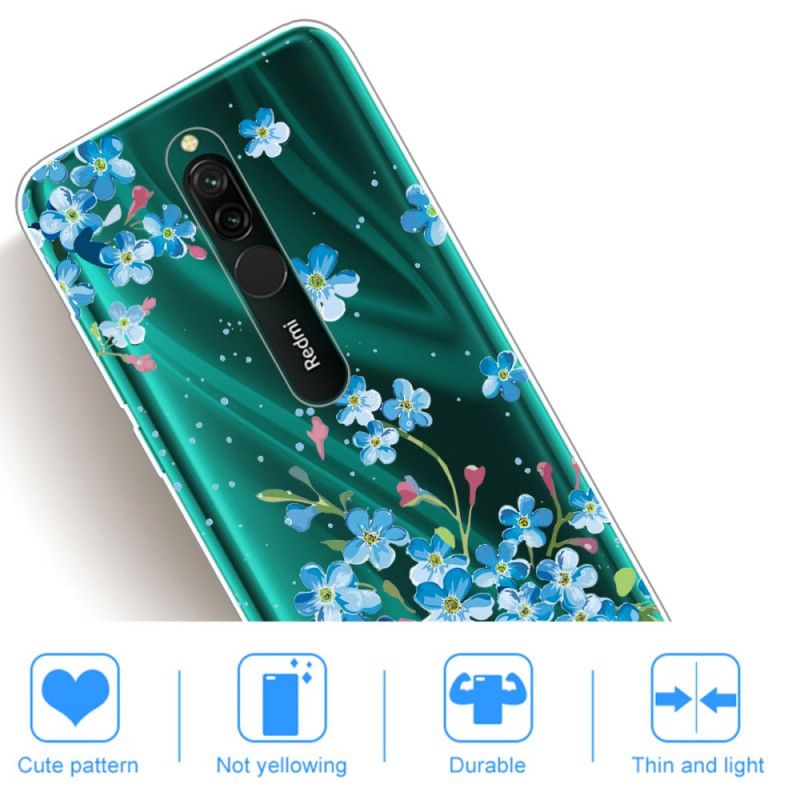 Futerały Xiaomi Redmi 8 Etui na Telefon Bukiet Niebieskich Kwiatów