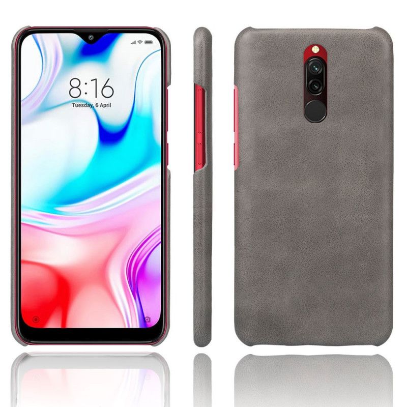 Futerały Xiaomi Redmi 8 Granatowy Czerwony Etui na Telefon Efekt Skóry Ksq