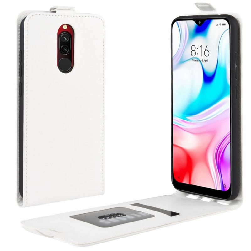 Obudowa Xiaomi Redmi 8 Biały Czarny Efekt Składanej Skóry