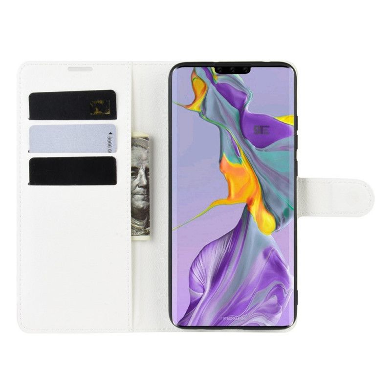 Etui Folio Huawei Mate 30 Biały Czarny Ekoskóra W Stylu Retro Etui Ochronne