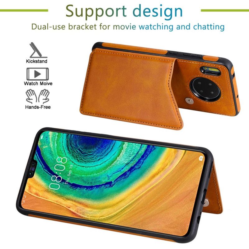 Etui Huawei Mate 30 Brązowy Wielofunkcyjne Etui Na Karty