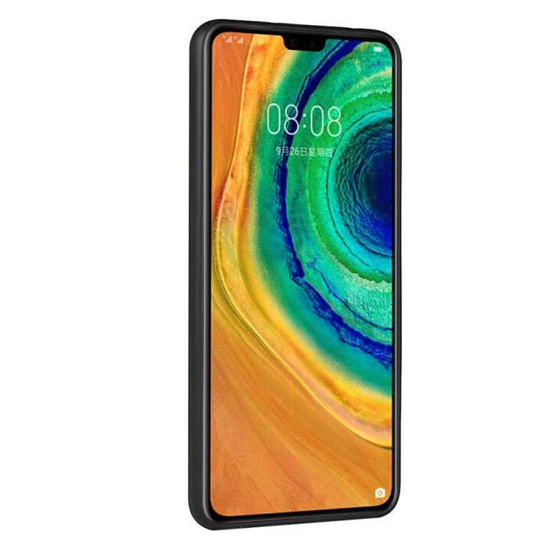 Etui Huawei Mate 30 Czerwony Czarny Podwójne Etui Na Karty O Fakturze Skóry