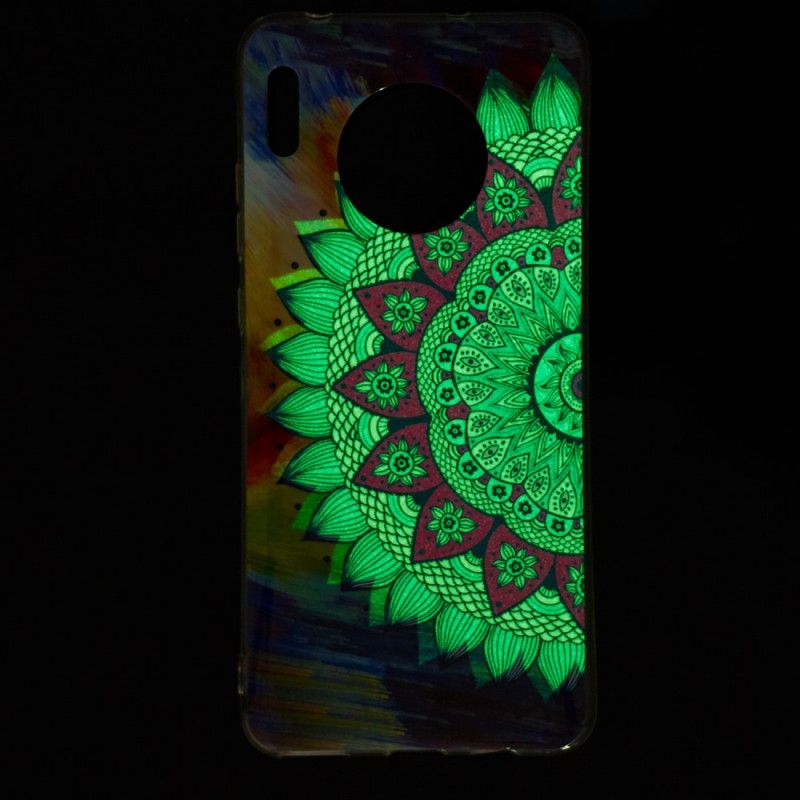 Etui Huawei Mate 30 Fluorescencyjna Sowa Mandala Etui Ochronne