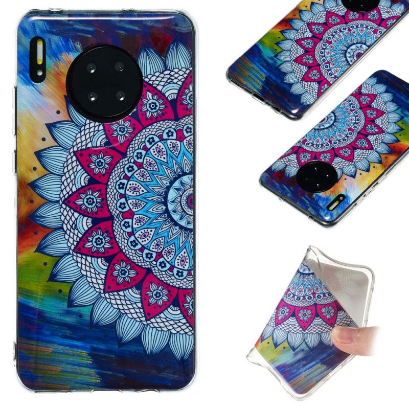 Etui Huawei Mate 30 Fluorescencyjna Sowa Mandala Etui Ochronne