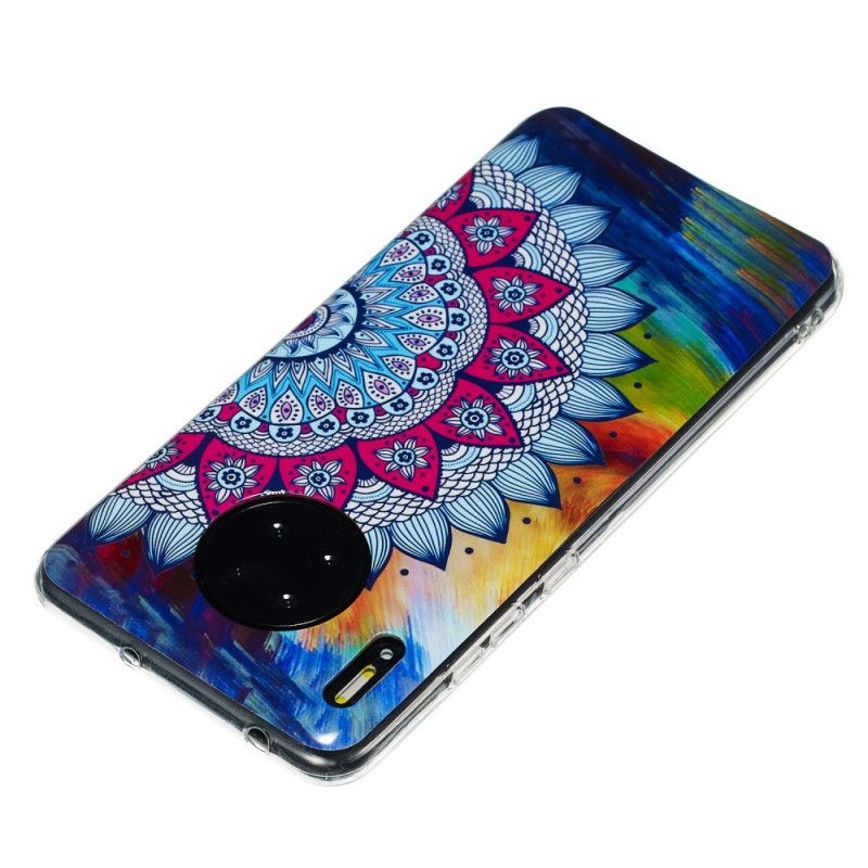 Etui Huawei Mate 30 Fluorescencyjna Sowa Mandala Etui Ochronne