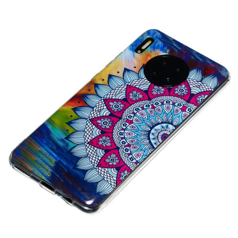 Etui Huawei Mate 30 Fluorescencyjna Sowa Mandala Etui Ochronne