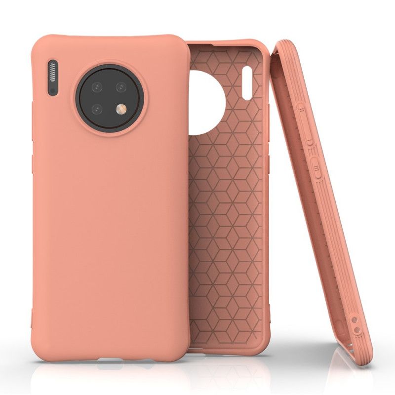 Etui Huawei Mate 30 Magenta Czarny Enkay Elastyczny Mat Silikonowy