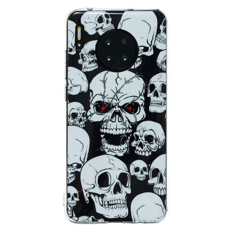 Etui Huawei Mate 30 Uwaga Fluorescencyjne Czaszki