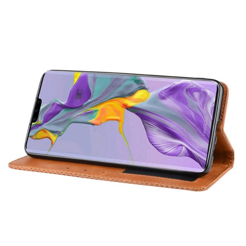 Flip Kotelot Huawei Mate 30 Czerwony Czarny Stylizowany Efekt Skóry W Stylu Vintage Etui Ochronne